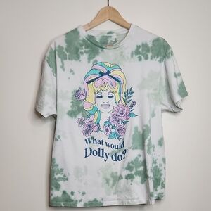 Dolly‎ Green and White Tie-Dye Top